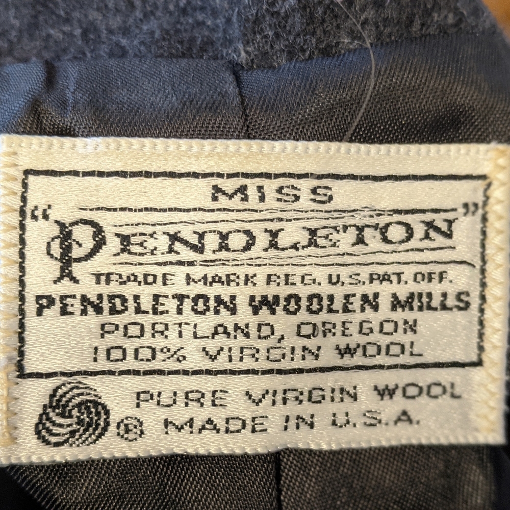 Miss Pendleton Dark Gray Wool Cropped Blazer Sz 10 - image 2